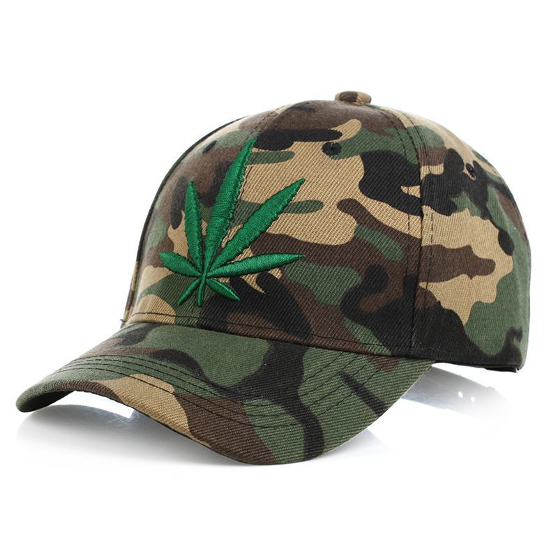 Enkle Grønne Maple Leaf Hemp Leaf Caps Herre Og Kvinner Baseball Caps Shopping