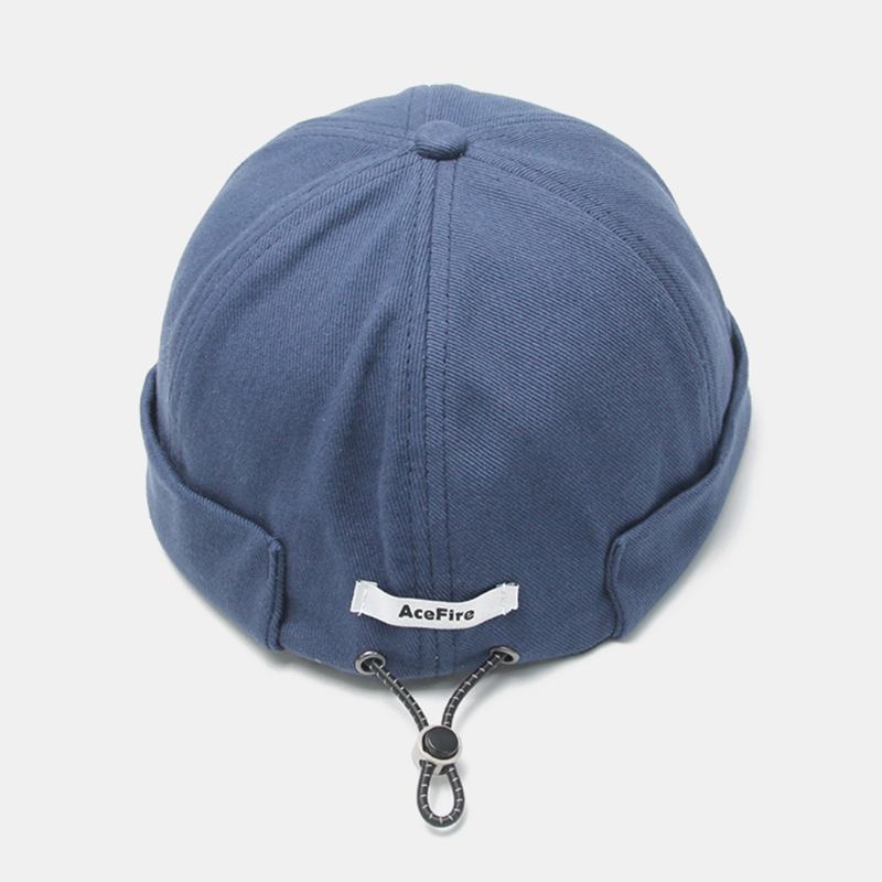 Ensfarget Retro Snøring Skull Hat Beanie Brimless Hats