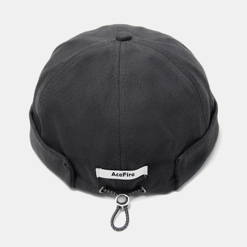 Ensfarget Retro Snøring Skull Hat Beanie Brimless Hats