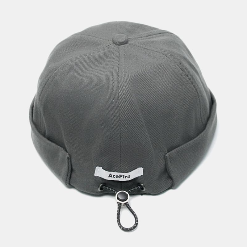 Ensfarget Retro Snøring Skull Hat Beanie Brimless Hats