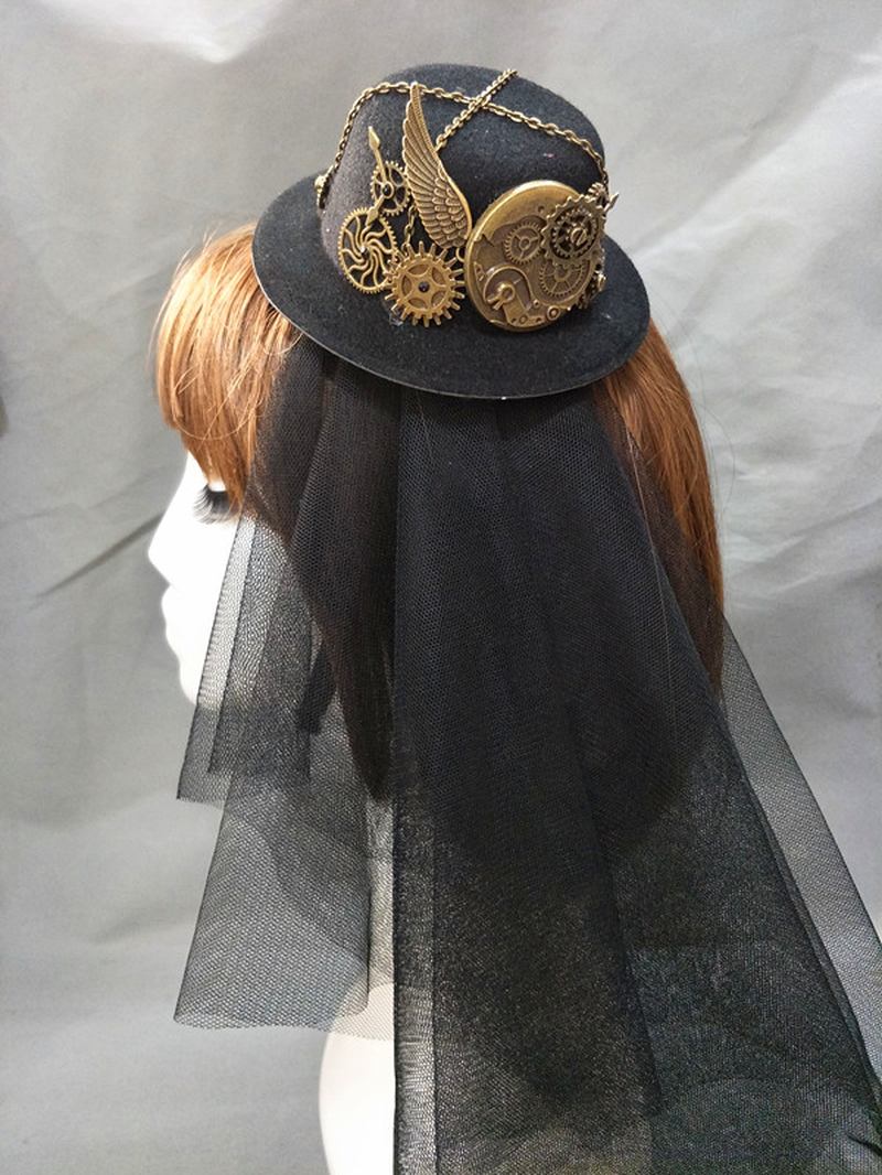 Fest Show Dekorasjon Hat Steampunk Hat Retro Lolita Tilbehør Gear Gay