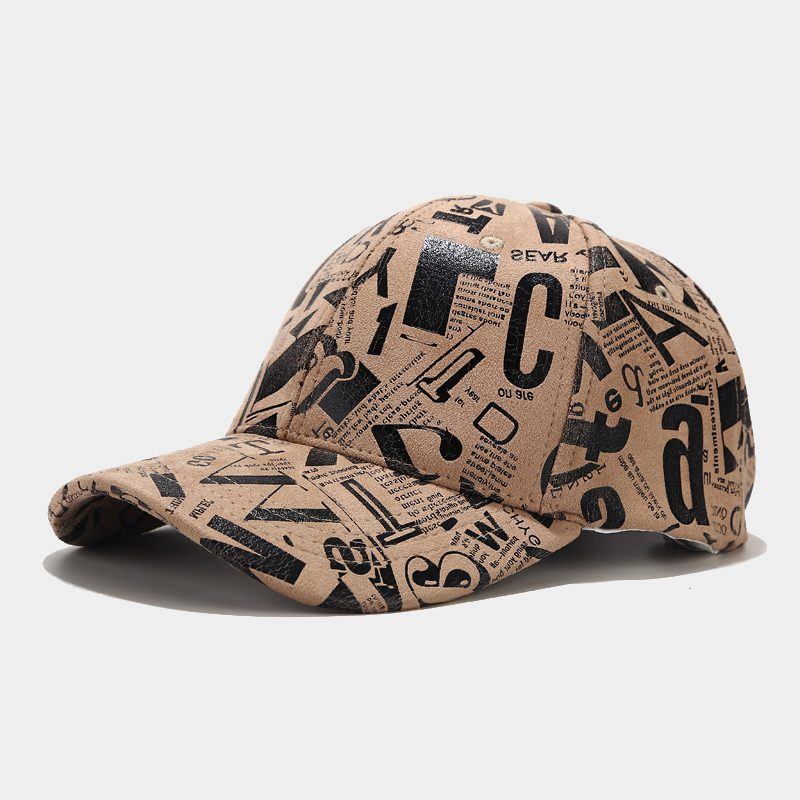 Graffiti Alfabet Baseball Cap Kvinne Sommer Utendørs Solkrem