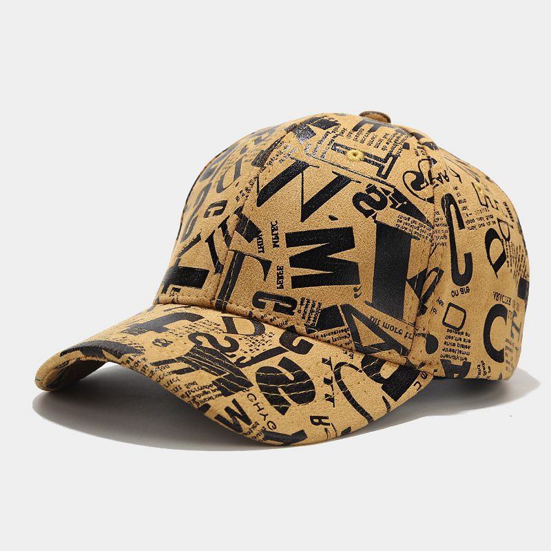 Graffiti Alfabet Baseball Cap Kvinne Sommer Utendørs Solkrem