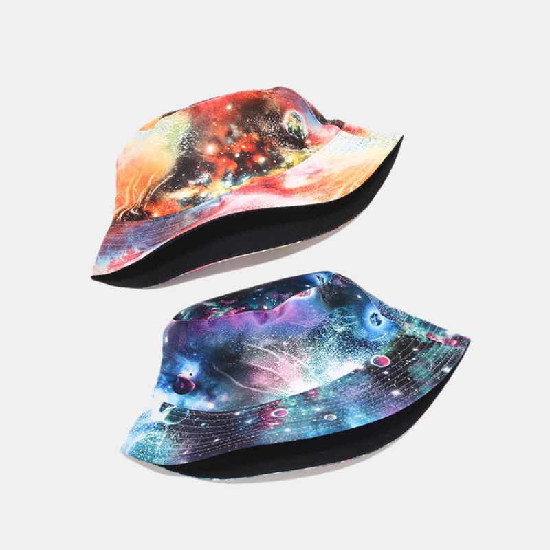 Graffiti Galaxy Fisherman Hat Dame Bomull Basin Hat Bucket Hat