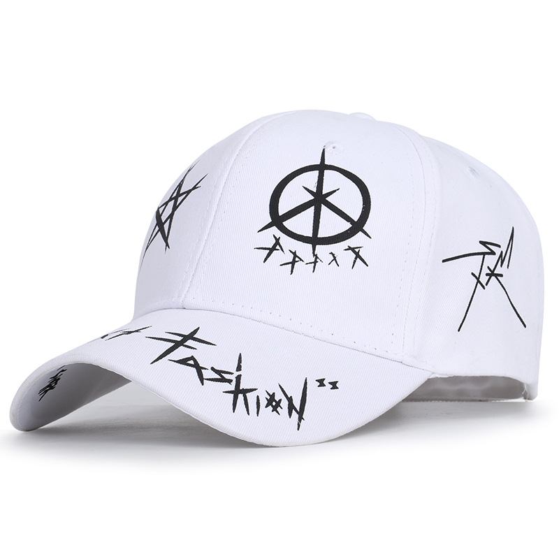 Graffiti Svart Og Hvit Fargematchende Cap Hip Hop Baseball Cap