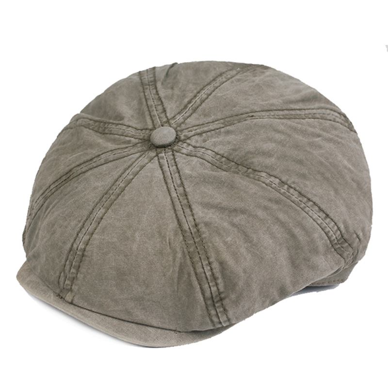 Herre Bomull Solid Solid Newsboy Octagonal Hat