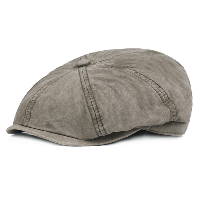 Herre Bomull Solid Solid Newsboy Octagonal Hat