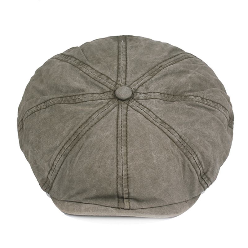 Herre Bomull Solid Solid Newsboy Octagonal Hat