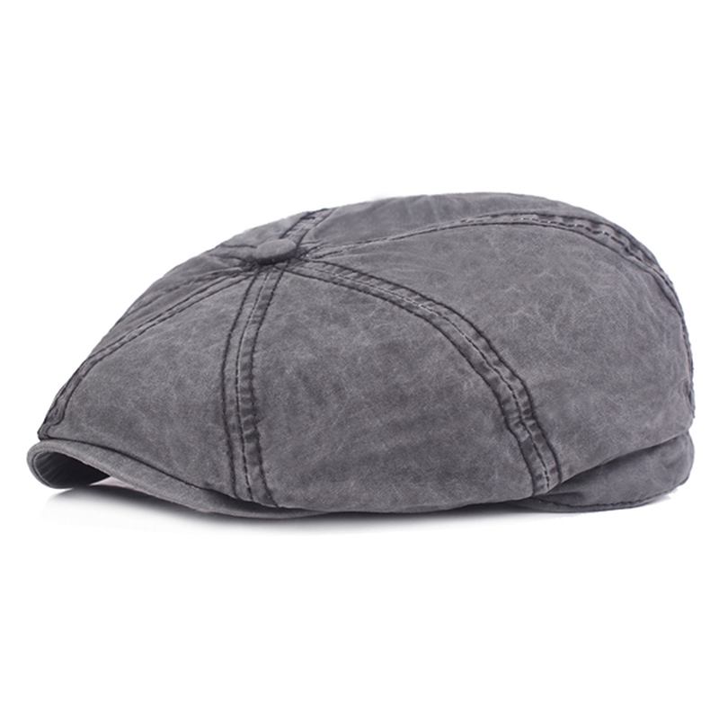 Herre Bomull Solid Solid Newsboy Octagonal Hat