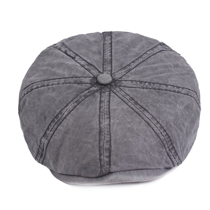 Herre Bomull Solid Solid Newsboy Octagonal Hat