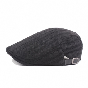 Herre Bomull Strikket Varm Beret Cap Spenne Justerbar Golf Sport Cabbie Forward Hat