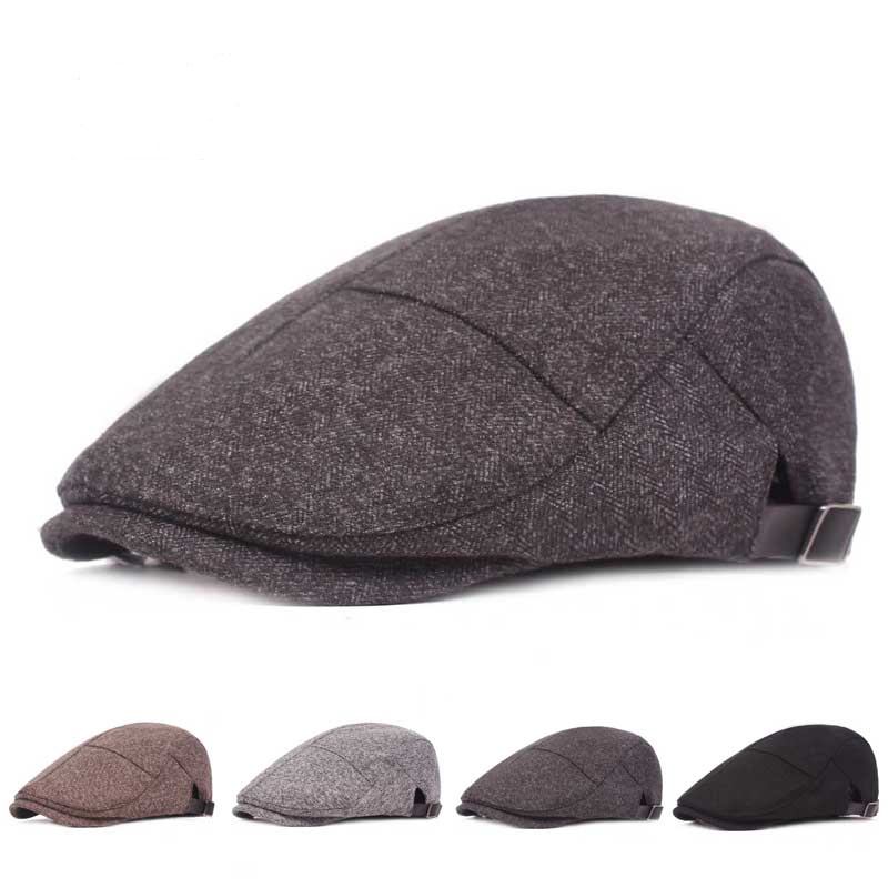 Herre Dame Uformell Vinter Varm Tykk Justerbar Beret Hat Utendørs Vanlig Newsboy Caps