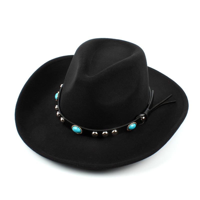 Herre Dame Vintage Woolen Western Cowboy Hat