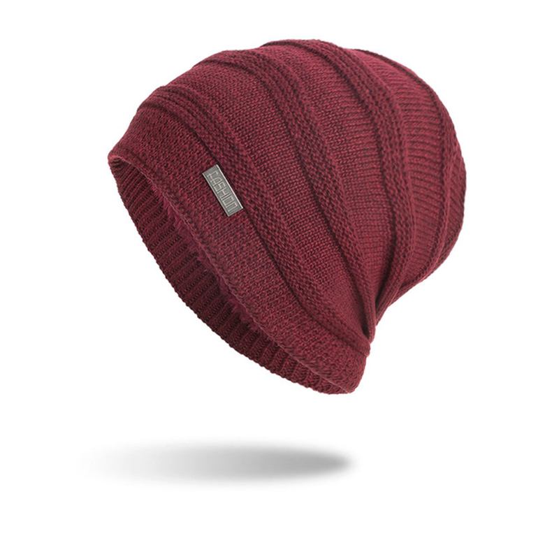 Herre New Solid Knitted Skullies Beanie Cap