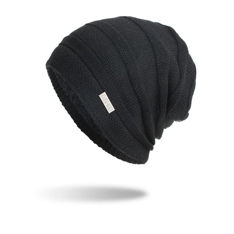 Herre New Solid Knitted Skullies Beanie Cap