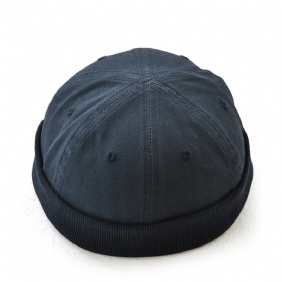 Herre Pluss Størrelse Hatter Retro Solid Brimless Hat Justerbar Varm Skullcap Sailor Cap