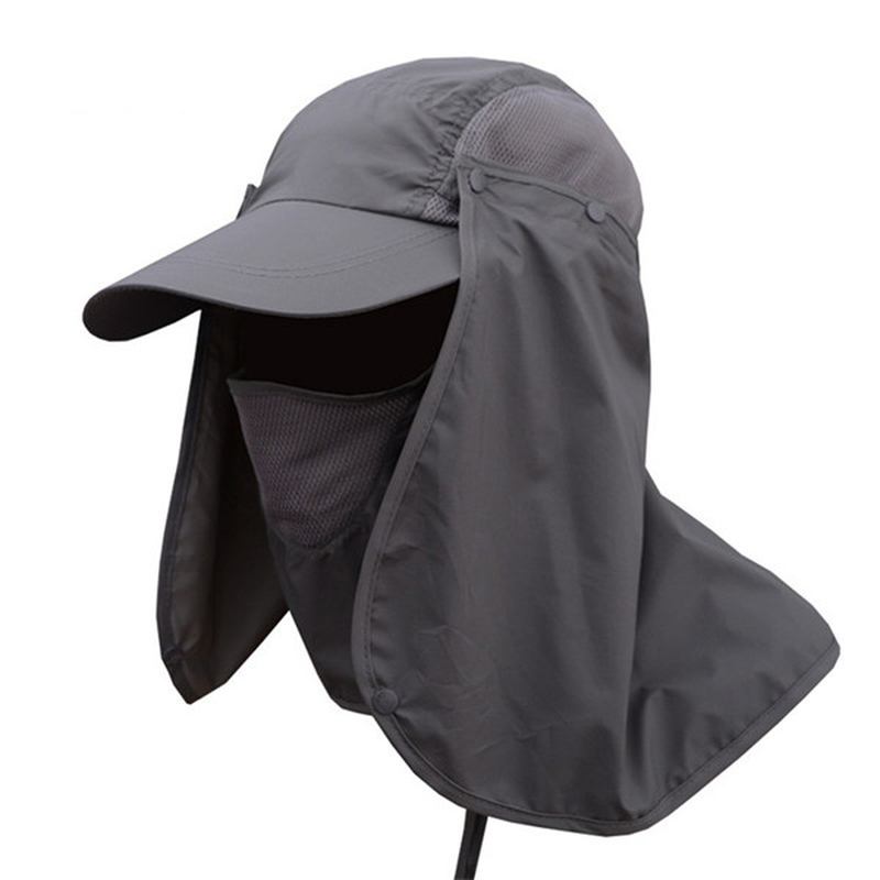 Herre Quick Dry Neck Cover Sun Fishing Hat Øreklaff Bøtte Outdoor Uv Protection Cap