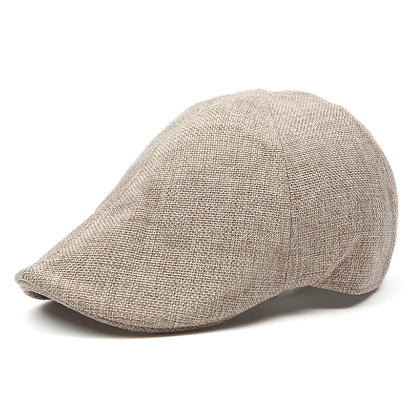 Herre Retro Bomull Britisk Stil Rutenett Beret Hat Fritids Sunscreen Newsboy Peaked Caps