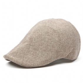 Herre Retro Bomull Britisk Stil Rutenett Beret Hat Fritids Sunscreen Newsboy Peaked Caps