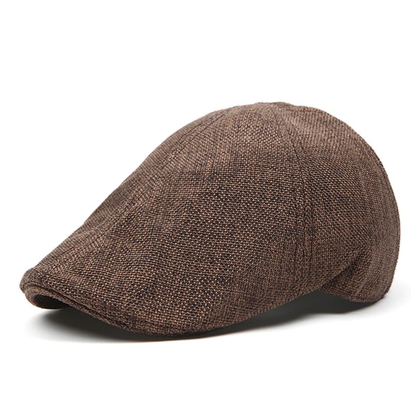 Herre Retro Bomull Britisk Stil Rutenett Beret Hat Fritids Sunscreen Newsboy Peaked Caps