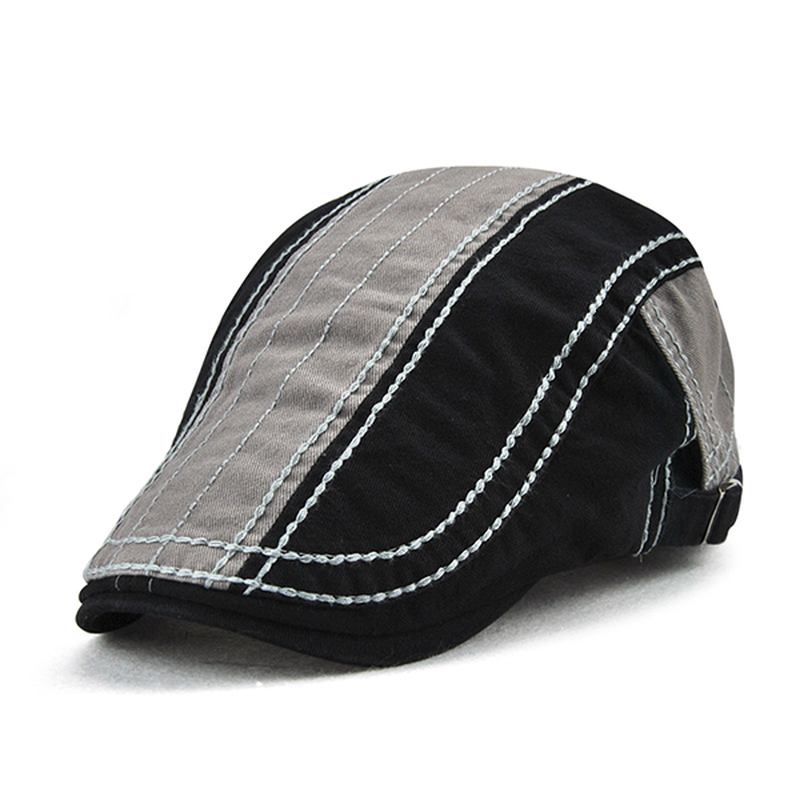 Herre Stripes Cotton Outdoor Sport Justerbare Beret Caps