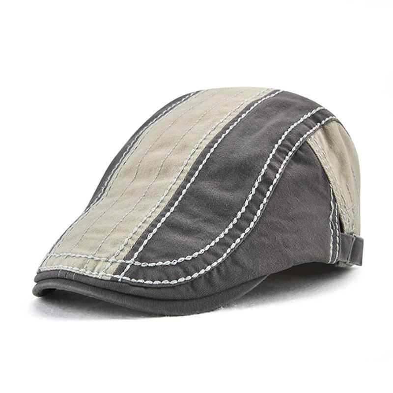 Herre Stripes Cotton Outdoor Sport Justerbare Beret Caps