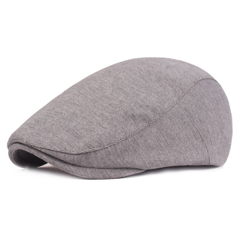 Herrebomullsberet Retro Berethatter Uformell Lue Golfkjøring Flat Cabbie Newsboyhatt