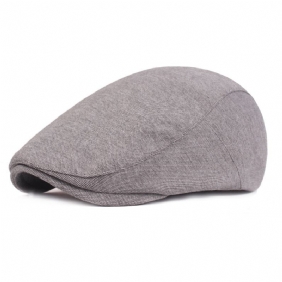 Herrebomullsberet Retro Berethatter Uformell Lue Golfkjøring Flat Cabbie Newsboyhatt