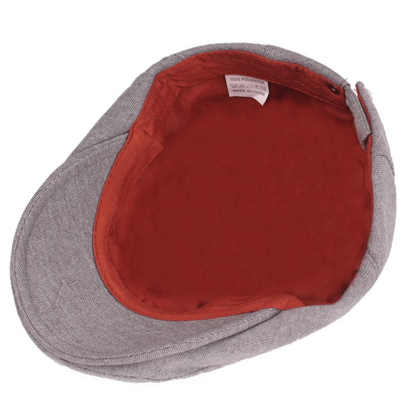 Herrebomullsberet Retro Berethatter Uformell Lue Golfkjøring Flat Cabbie Newsboyhatt