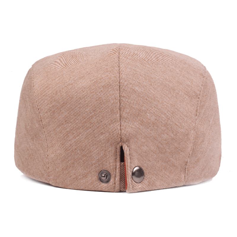 Herrebomullsberet Retro Berethatter Uformell Lue Golfkjøring Flat Cabbie Newsboyhatt