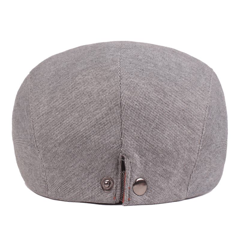 Herrebomullsberet Retro Berethatter Uformell Lue Golfkjøring Flat Cabbie Newsboyhatt