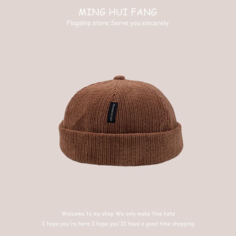 Høst Og Vinter Himmelhatt Herremote Corduroy Koreansk Melon Hut Label Utleier Lue Yuppie Hat Hip Hop Bailey Cold Hat