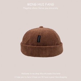 Høst Og Vinter Himmelhatt Herremote Corduroy Koreansk Melon Hut Label Utleier Lue Yuppie Hat Hip Hop Bailey Cold Hat