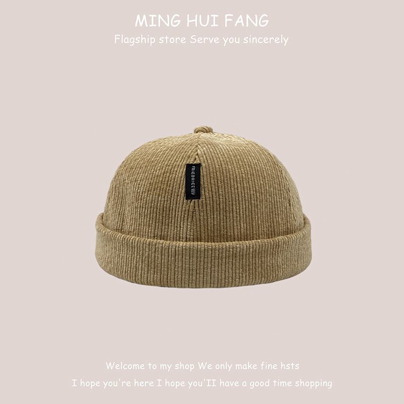 Høst Og Vinter Himmelhatt Herremote Corduroy Koreansk Melon Hut Label Utleier Lue Yuppie Hat Hip Hop Bailey Cold Hat