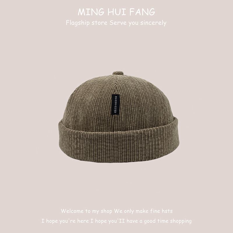 Høst Og Vinter Himmelhatt Herremote Corduroy Koreansk Melon Hut Label Utleier Lue Yuppie Hat Hip Hop Bailey Cold Hat