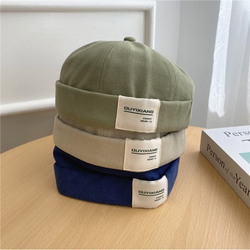 Japansk Letter Label Melon Leather Cap