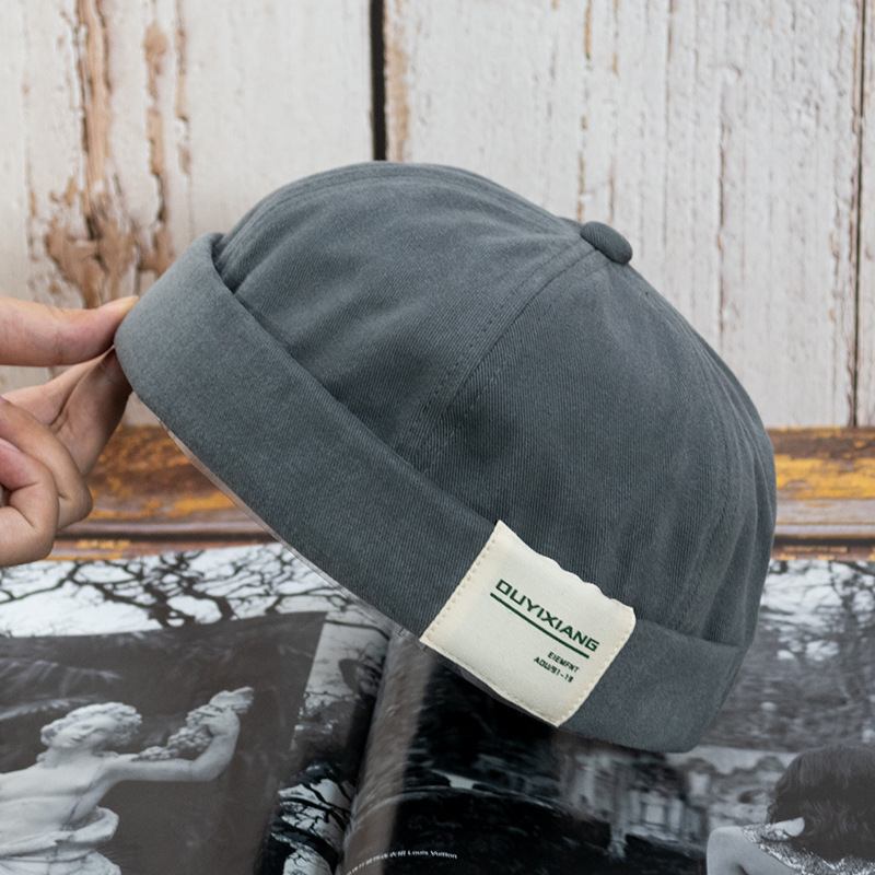 Japansk Letter Label Melon Leather Cap