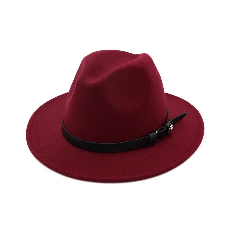 Jazz Flat Brim Filt Rett Brem Hat