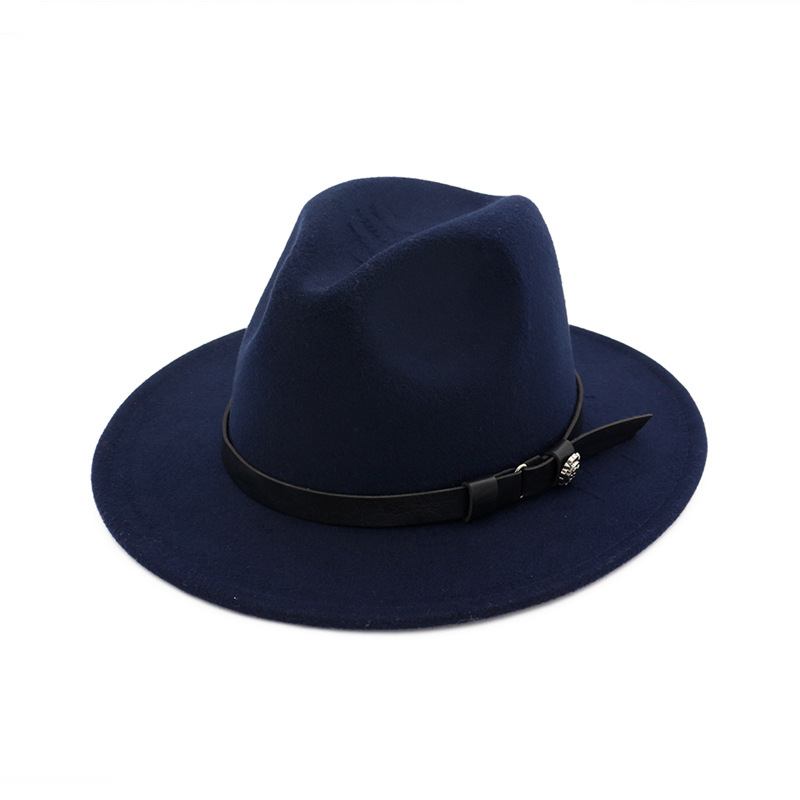 Jazz Flat Brim Filt Rett Brem Hat