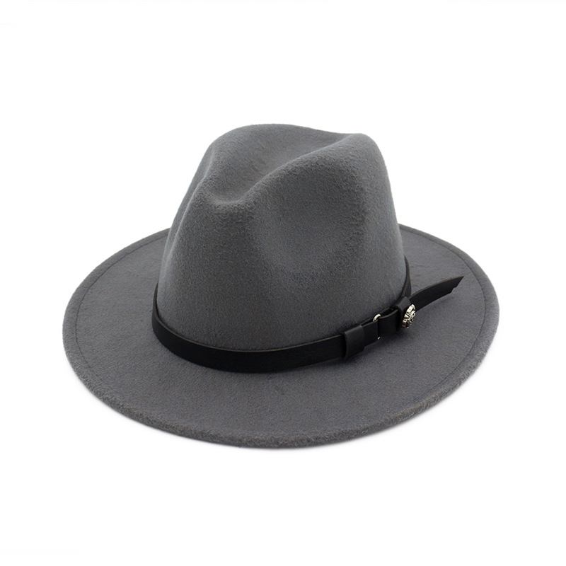 Jazz Flat Brim Filt Rett Brem Hat