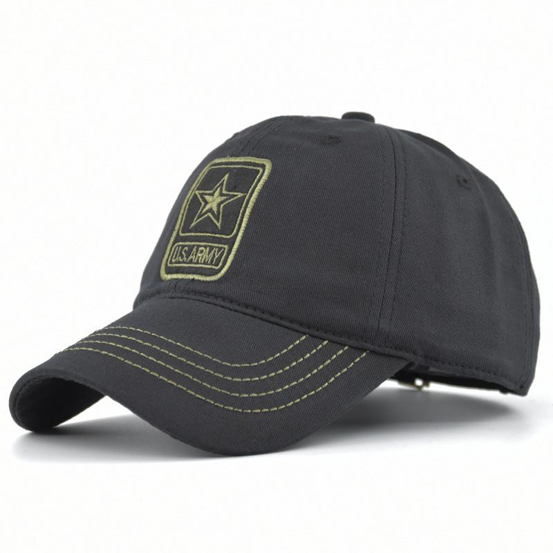 Kamuflasjebaseballcaps For Menn U.s. Army Brodert Pentagram Cap Solhatt Vår Og Høst Lerret