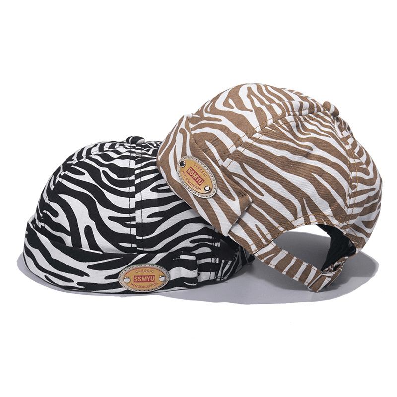 Kantløs Zebra Med Trykk Utleier Hat Standard Melon Leather Hat