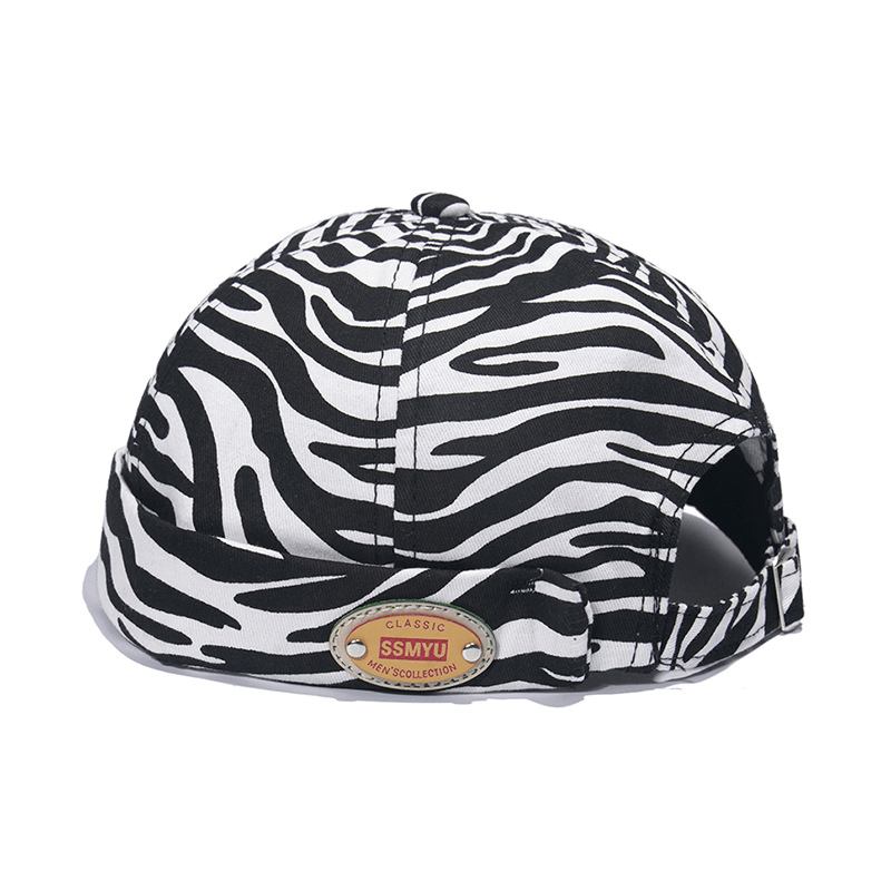 Kantløs Zebra Med Trykk Utleier Hat Standard Melon Leather Hat