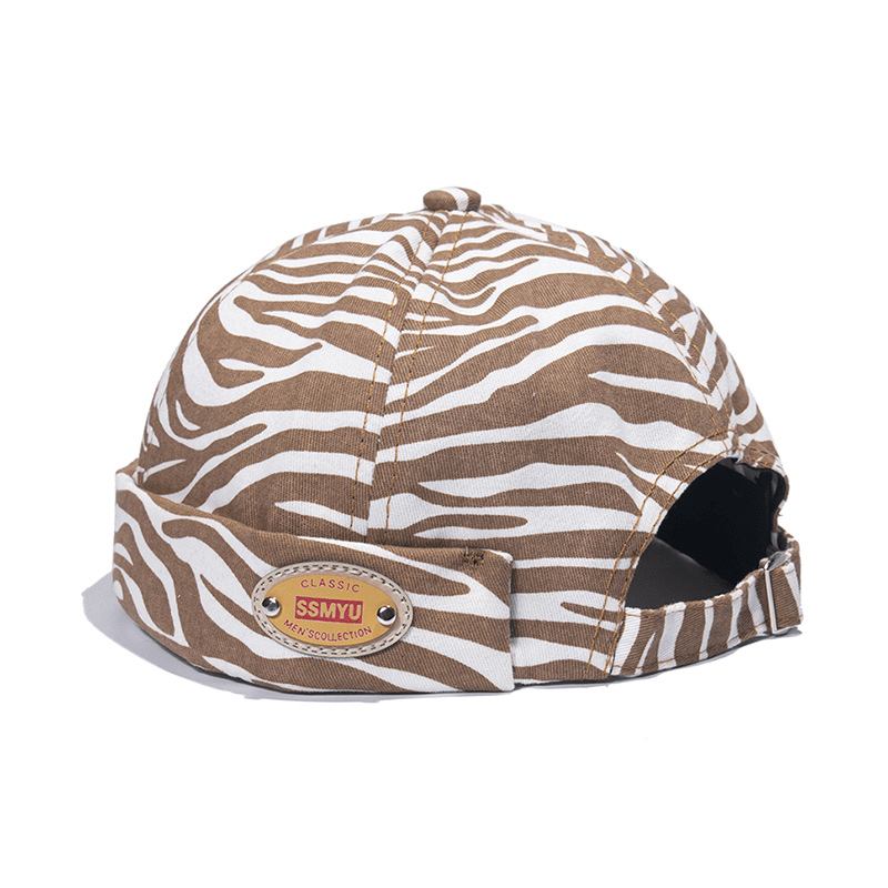 Kantløs Zebra Med Trykk Utleier Hat Standard Melon Leather Hat