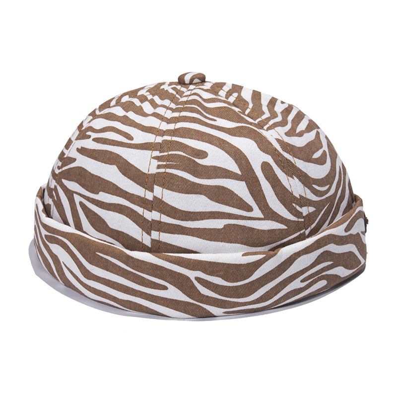 Kantløs Zebra Med Trykk Utleier Hat Standard Melon Leather Hat