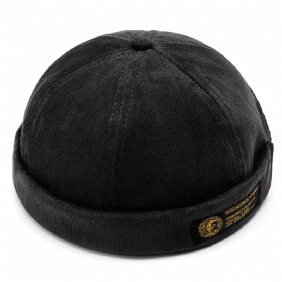 Kordfløyel Justerbar Solid Fransk Brimless Hat Retro Skullcap Sailor Cap