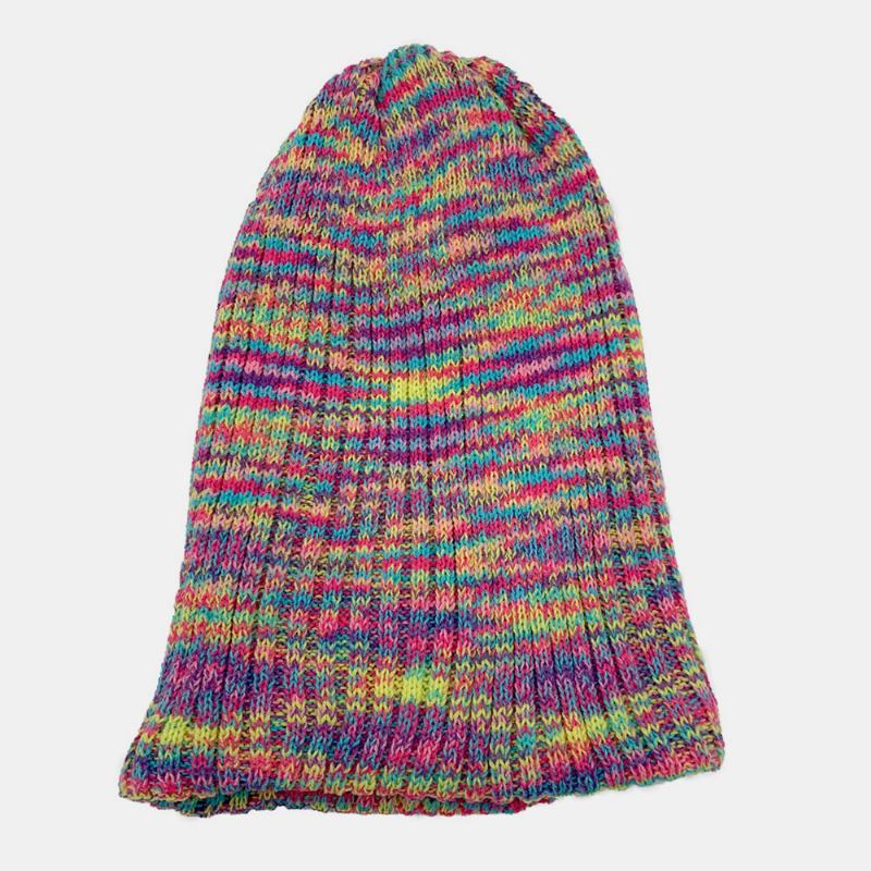 Kvinner Blandet Farge Varm Fritids Brimless Beanie Strikket Lue Toque Hat