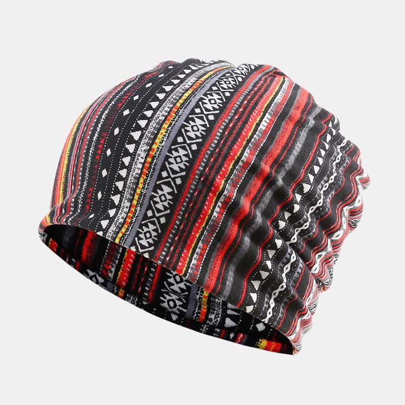 Kvinner Bomull Multi-purpose Utskrift Beanie Cap Neck Gaiter Face Shield Hats Bandana