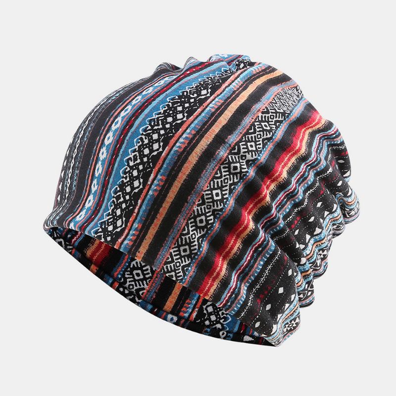 Kvinner Bomull Multi-purpose Utskrift Beanie Cap Neck Gaiter Face Shield Hats Bandana