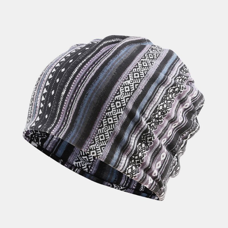 Kvinner Bomull Multi-purpose Utskrift Beanie Cap Neck Gaiter Face Shield Hats Bandana